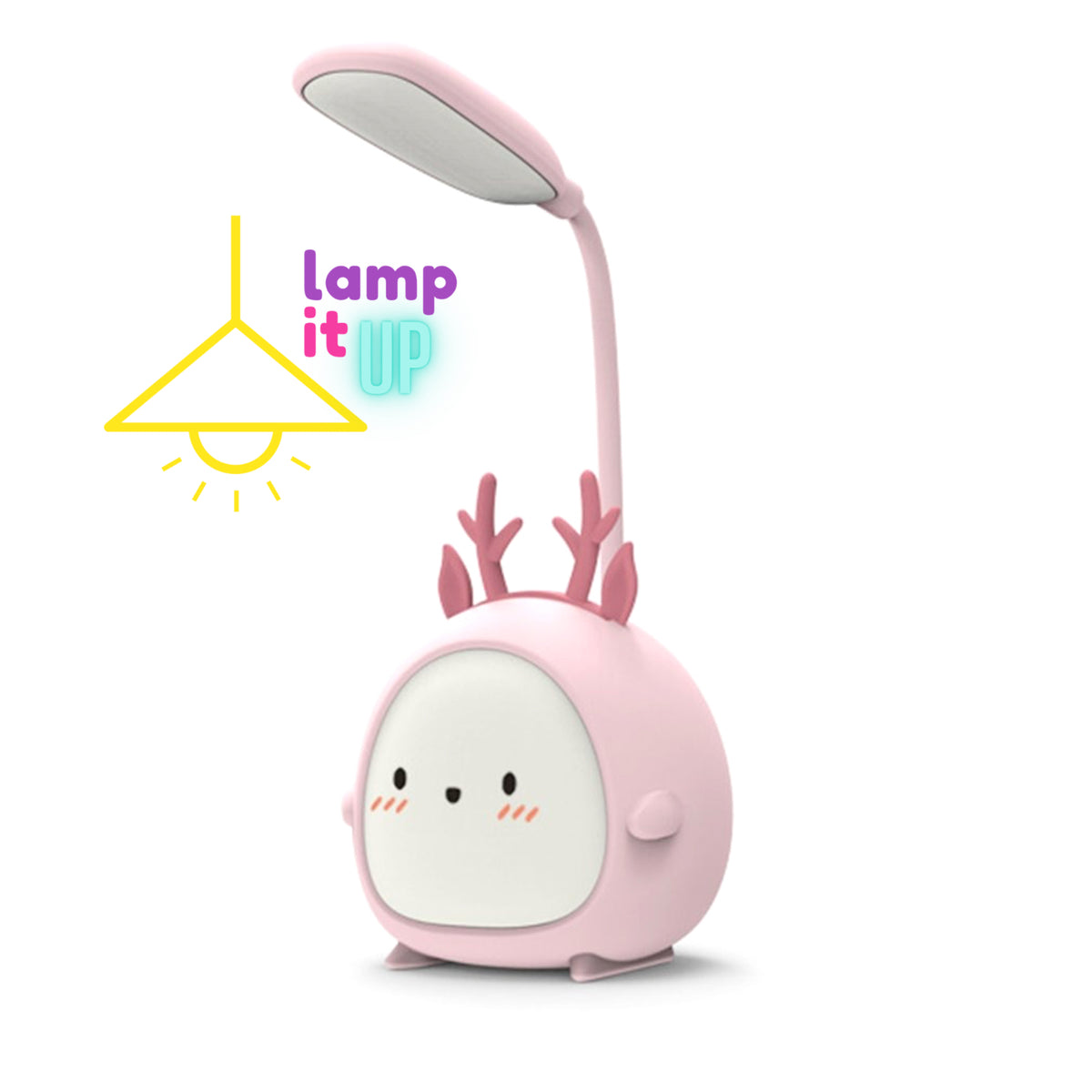 Fun kids bedroom lamp pink dear