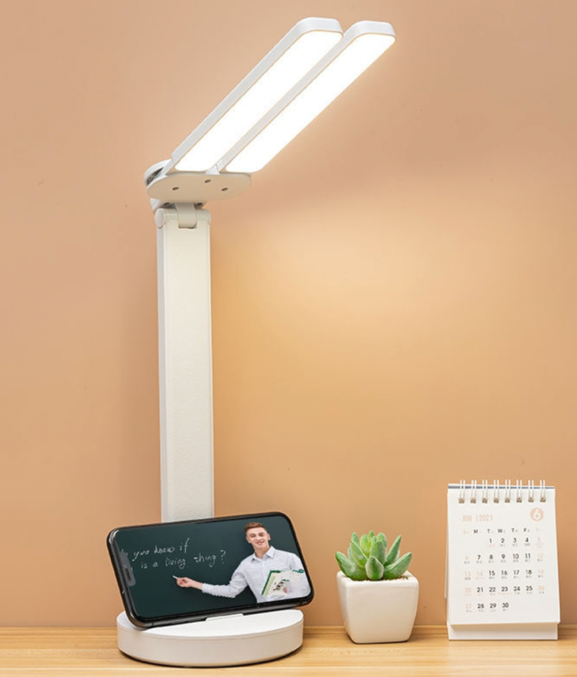 Combined Double USB rechargeable desk lamp 